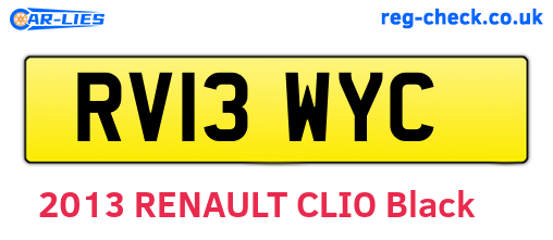 RV13WYC are the vehicle registration plates.