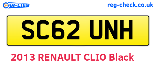 SC62UNH are the vehicle registration plates.