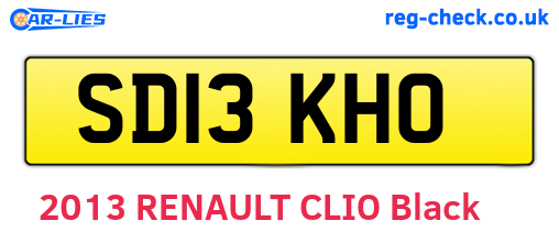 SD13KHO are the vehicle registration plates.