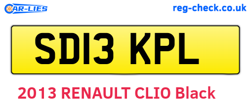 SD13KPL are the vehicle registration plates.