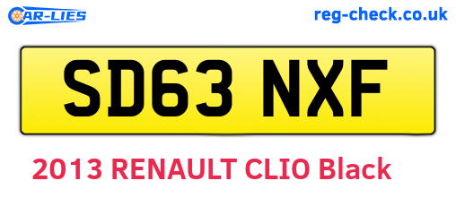 SD63NXF are the vehicle registration plates.