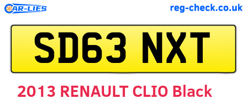SD63NXT are the vehicle registration plates.