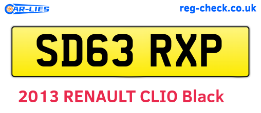 SD63RXP are the vehicle registration plates.