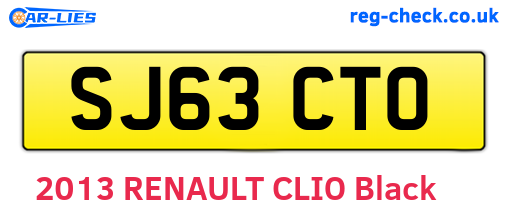 SJ63CTO are the vehicle registration plates.