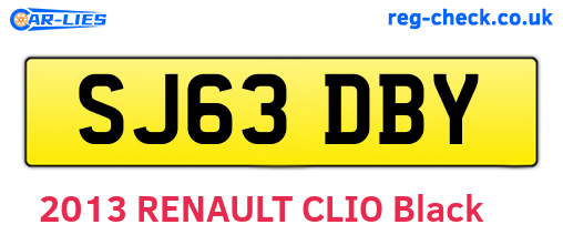 SJ63DBY are the vehicle registration plates.