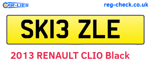 SK13ZLE are the vehicle registration plates.