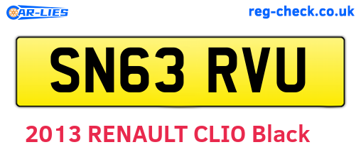 SN63RVU are the vehicle registration plates.