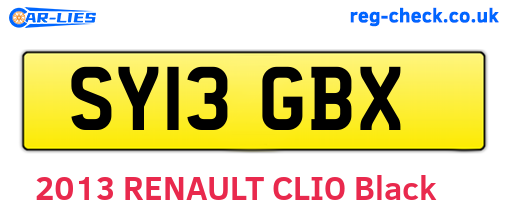SY13GBX are the vehicle registration plates.
