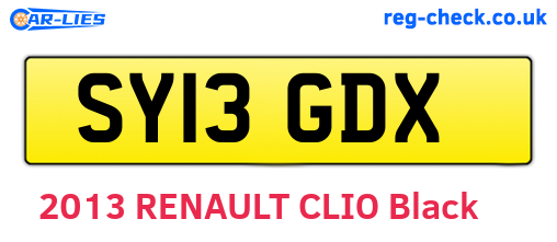 SY13GDX are the vehicle registration plates.