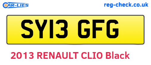 SY13GFG are the vehicle registration plates.