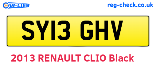 SY13GHV are the vehicle registration plates.