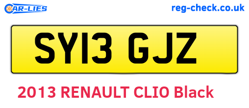 SY13GJZ are the vehicle registration plates.