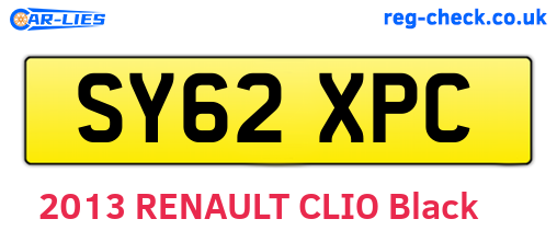 SY62XPC are the vehicle registration plates.
