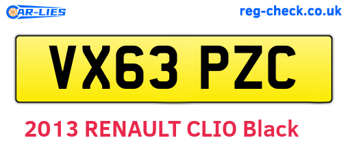 VX63PZC are the vehicle registration plates.