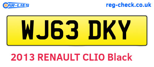 WJ63DKY are the vehicle registration plates.