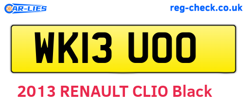 WK13UOO are the vehicle registration plates.