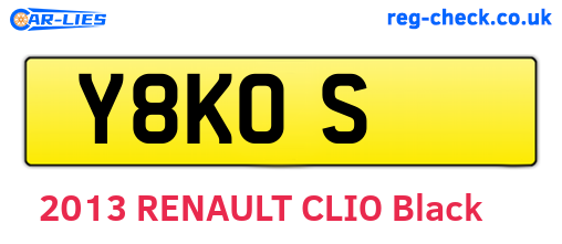 Y8KOS are the vehicle registration plates.