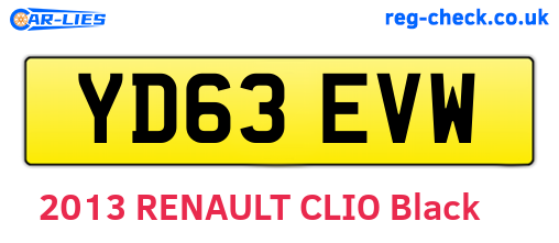 YD63EVW are the vehicle registration plates.