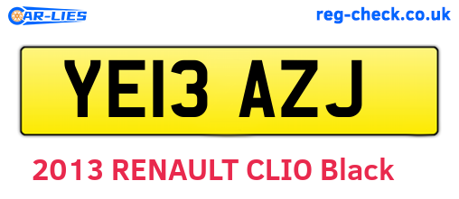 YE13AZJ are the vehicle registration plates.