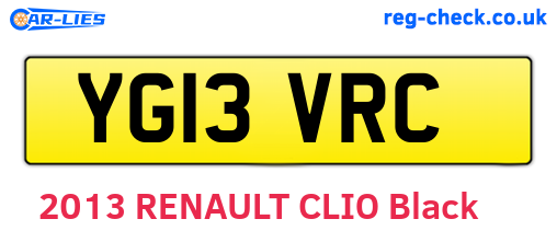 YG13VRC are the vehicle registration plates.