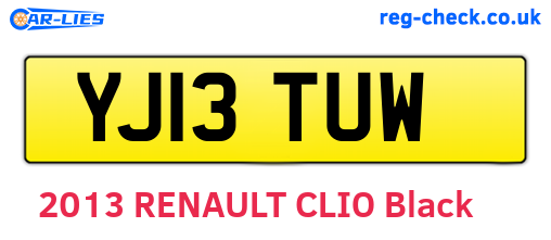YJ13TUW are the vehicle registration plates.