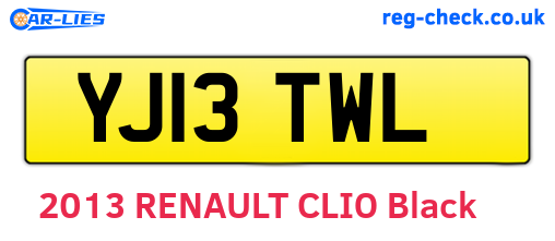 YJ13TWL are the vehicle registration plates.