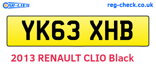 YK63XHB are the vehicle registration plates.