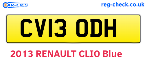 CV13ODH are the vehicle registration plates.