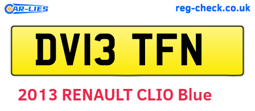 DV13TFN are the vehicle registration plates.