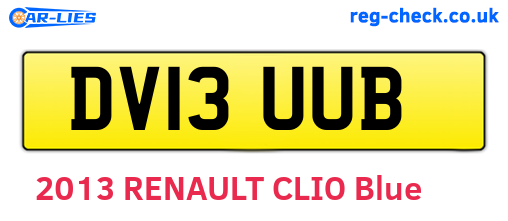 DV13UUB are the vehicle registration plates.