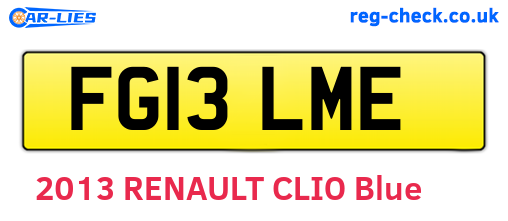 FG13LME are the vehicle registration plates.