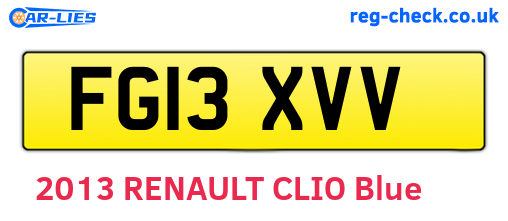 FG13XVV are the vehicle registration plates.