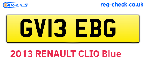 GV13EBG are the vehicle registration plates.