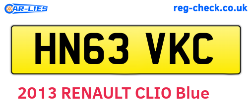 HN63VKC are the vehicle registration plates.
