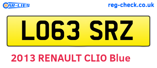 LO63SRZ are the vehicle registration plates.