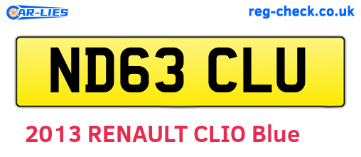 ND63CLU are the vehicle registration plates.