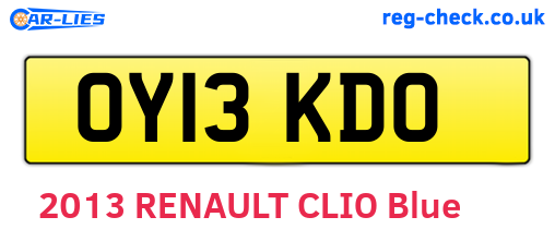 OY13KDO are the vehicle registration plates.