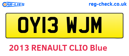 OY13WJM are the vehicle registration plates.