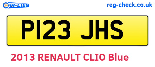 P123JHS are the vehicle registration plates.