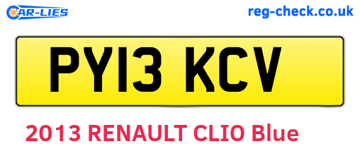 PY13KCV are the vehicle registration plates.