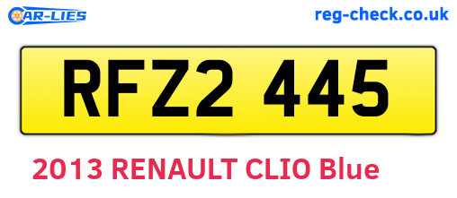 RFZ2445 are the vehicle registration plates.