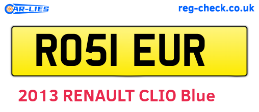 RO51EUR are the vehicle registration plates.