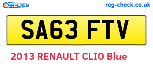 SA63FTV are the vehicle registration plates.