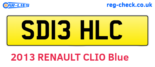 SD13HLC are the vehicle registration plates.