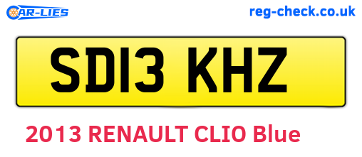 SD13KHZ are the vehicle registration plates.
