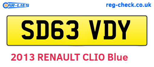 SD63VDY are the vehicle registration plates.