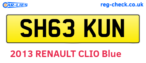 SH63KUN are the vehicle registration plates.