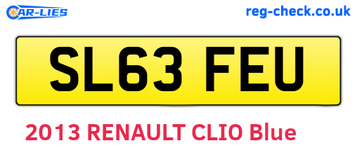 SL63FEU are the vehicle registration plates.