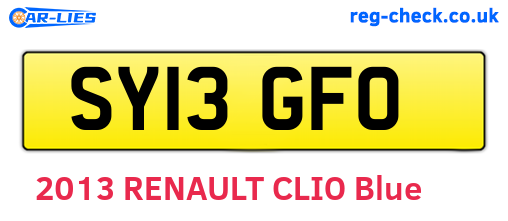 SY13GFO are the vehicle registration plates.