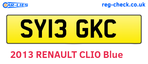 SY13GKC are the vehicle registration plates.
